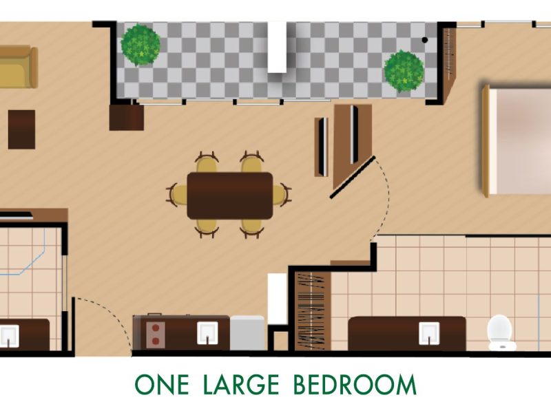 One Large Bedroom