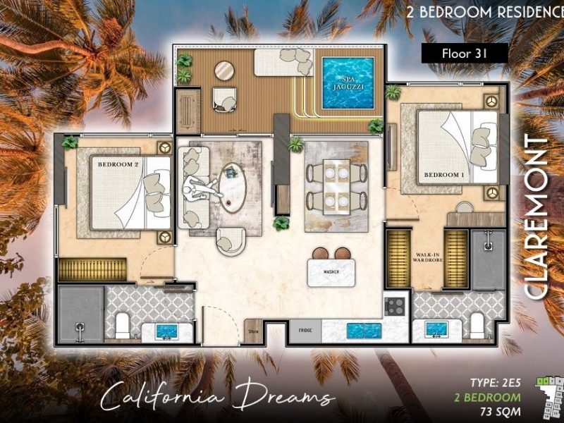 Type 2E5 2 bedroom 73 sqm