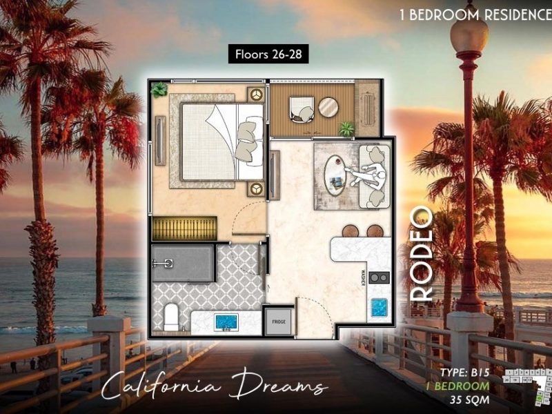 Type B15 1 bed 35 sqm